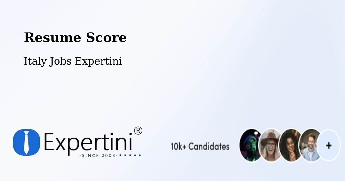 Resume Score & Job Description Match Tool – Aosta - Italy Jobs Expertini